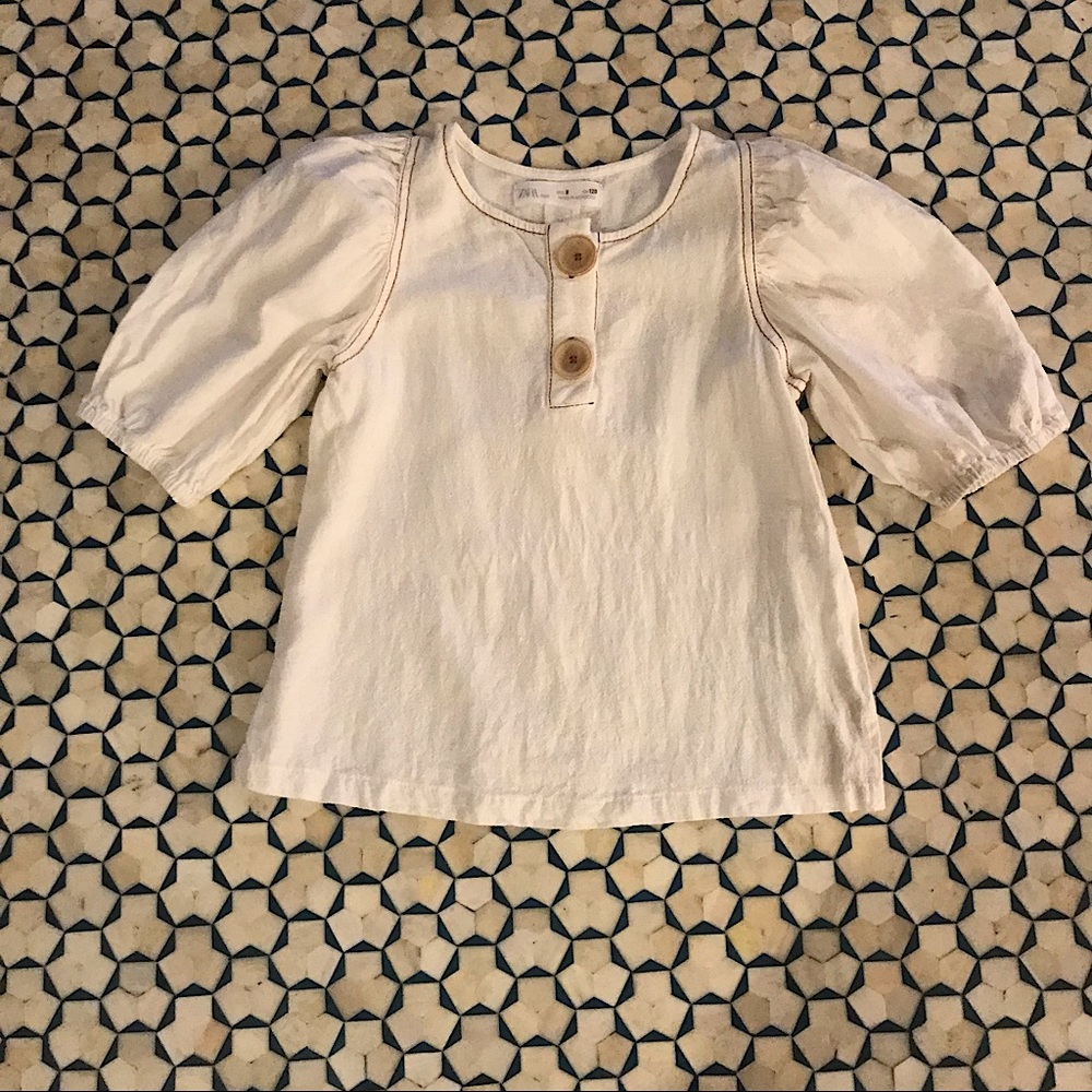 Zara Girls Puff Sleeve Top size 8